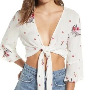 Lost + Wander Senorita Floral Crop Top Size Medium